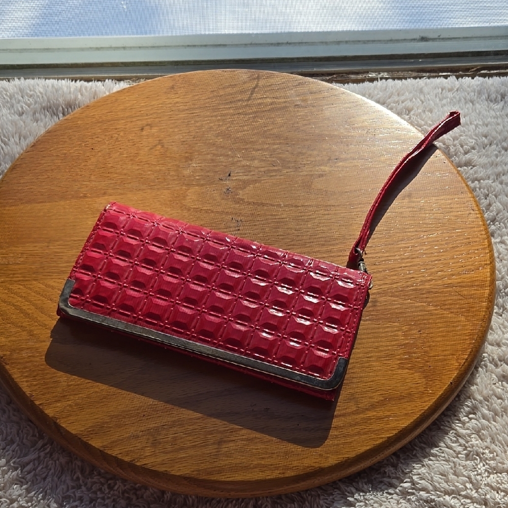 Elegant Red Embossed Wallet
